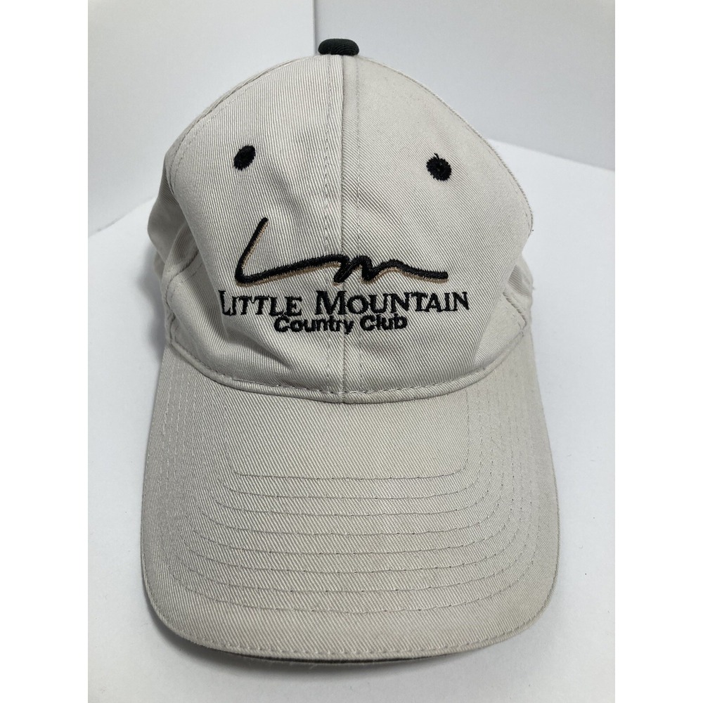 Little Mountain Country Club Hat Cap Adult Beige Golf Logo‎ Embroidered -STAINS